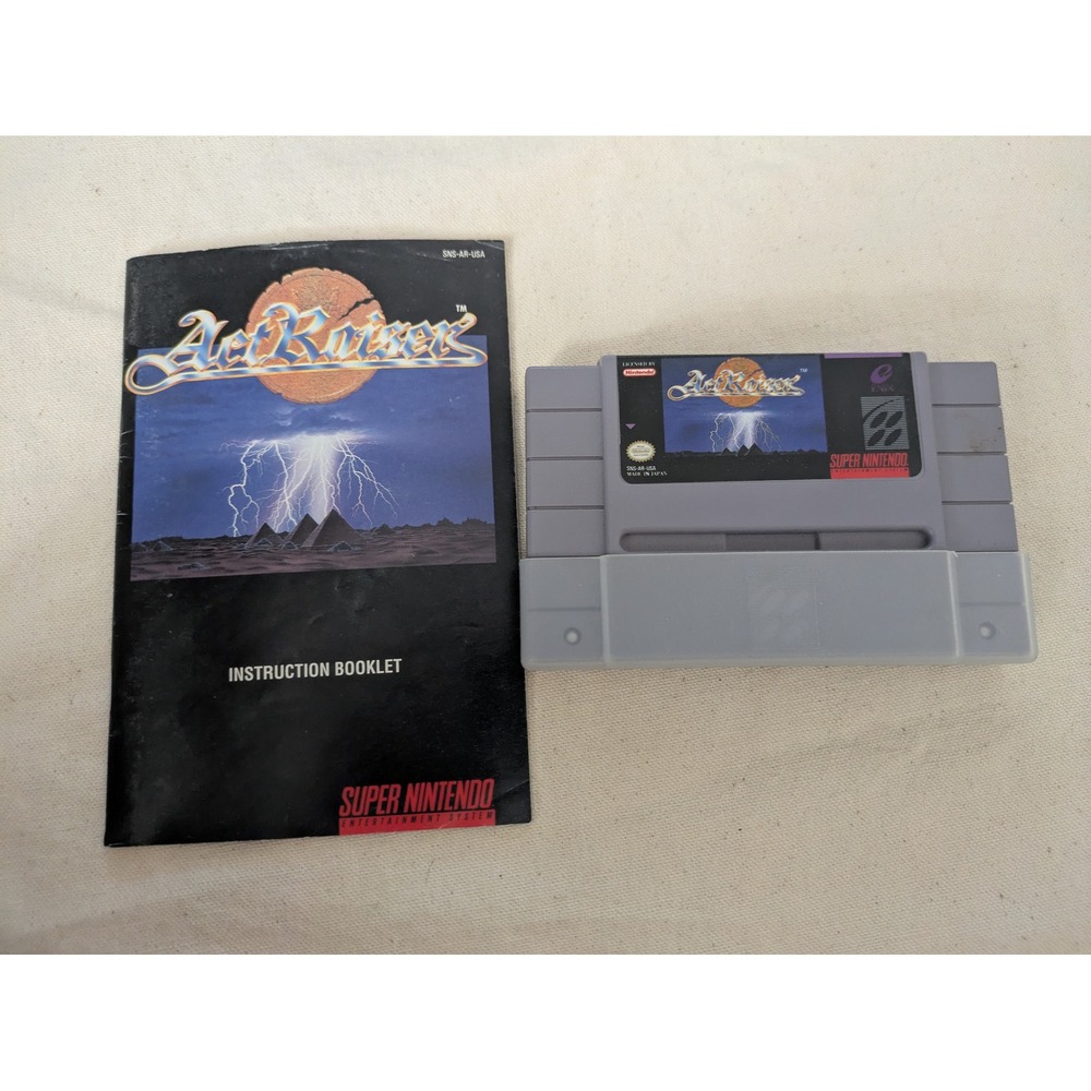 ActRaiser Super Nintendo SNES Game Cartridge with Manual Enix SNS-AR-USA